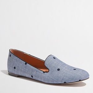 J Crew Chambray Blue Addie Slip Ons